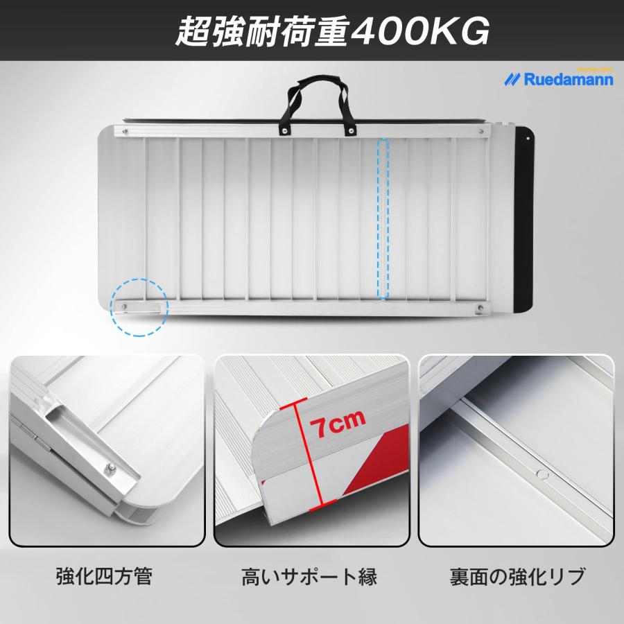 Ruedamann 長さ66cm*幅85cm 耐荷重400Kg アルミ折り畳みスロープ Ruedamann 長さ66cm*幅85cm 耐荷重400Kg アルミ折り畳みスロープ