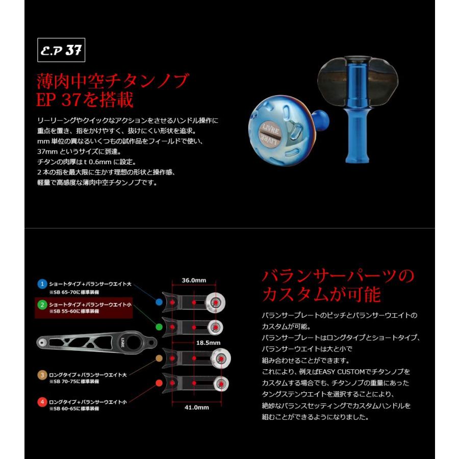 リブレ(LIVRE) SB 55-60 シマノ右巻用 (ガンメタプレート+ゴールドG