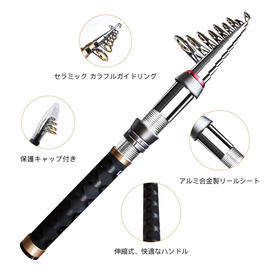 釣りセット 釣り竿 2.1M炭素伸縮釣竿 ロッド スピニングリール 釣り糸付 Amazon | BlueFire 釣り竿セット 2.1M炭素伸縮釣竿 ロッド