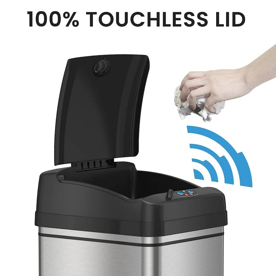 アイタッチレス(iTouchless) センサー付きゴミ箱 シルバー