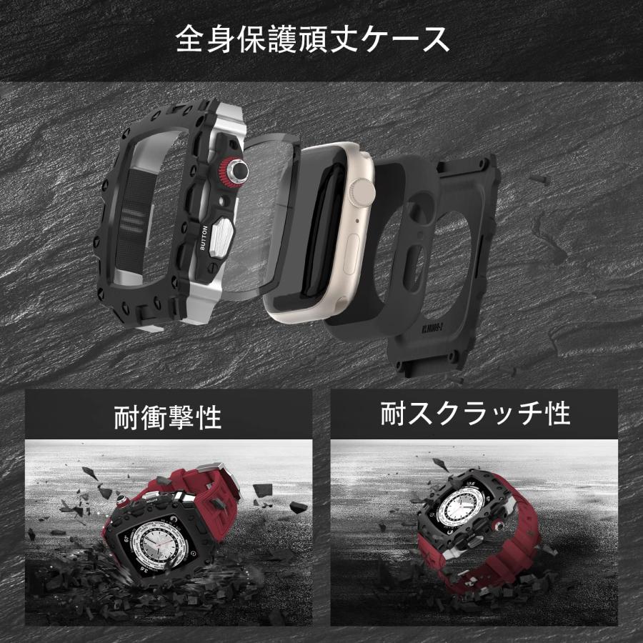 AHNHSKY メンズ ラグジュアリー ミリタリー ケース Apple Watch AHNHSKY メンズ ラグジュアリー ミリタリー ケース Apple Watch