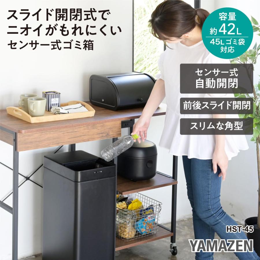 山善 ゴミ箱 自動 スライド開閉 センサー式 42L (45Lゴミ袋対応 山善 ゴミ箱 自動 スライド開閉 センサー式 42L (45Lゴミ袋対応