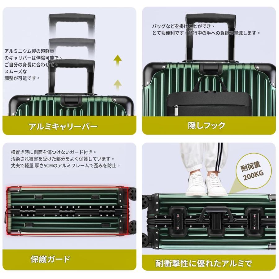 未使用品✨lanbao スーツケース 93L アルミ合金 TSAロック 大容量 lanbao スーツケース オールアルミ合金 キャリーケース アルミ