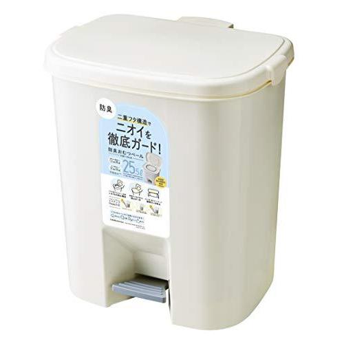 T-WORLD(ティーワールド) 国産 防臭おむつペール ペダル式 25.5L ホワイト 1個 (x 1) T-0013