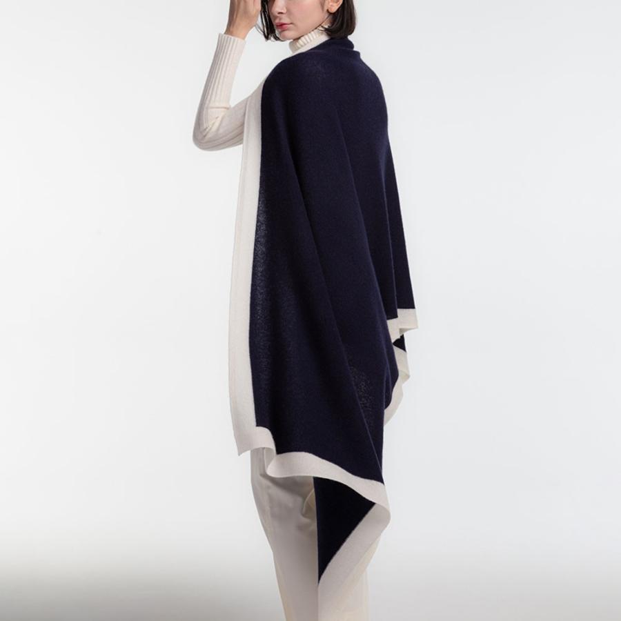 UTO 最高級 カシミヤ 100% 日本製 額縁配色 天使のストール 色：25色