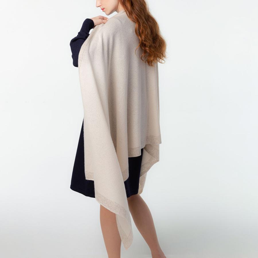 UTO 最高級 カシミヤ 100% 日本製 額縁配色 天使のストール 色：25色