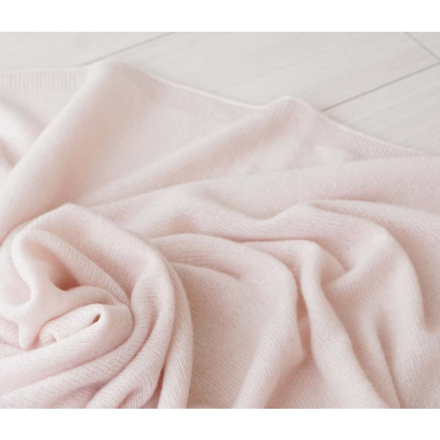 UTO カシミヤ100%　ブランケット　オフホワイト 100% cashmere moist picture frame striped blanket