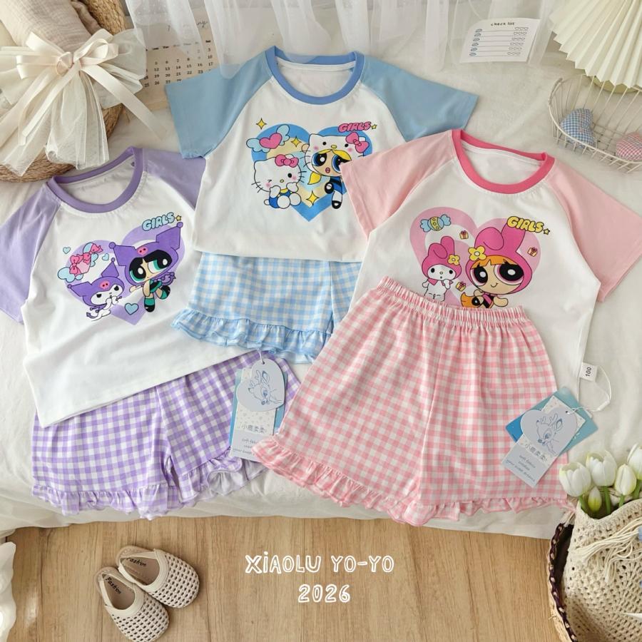 子供服 パワパフガールズ 半袖 tシャツ 短パン マイメロ クロミ風