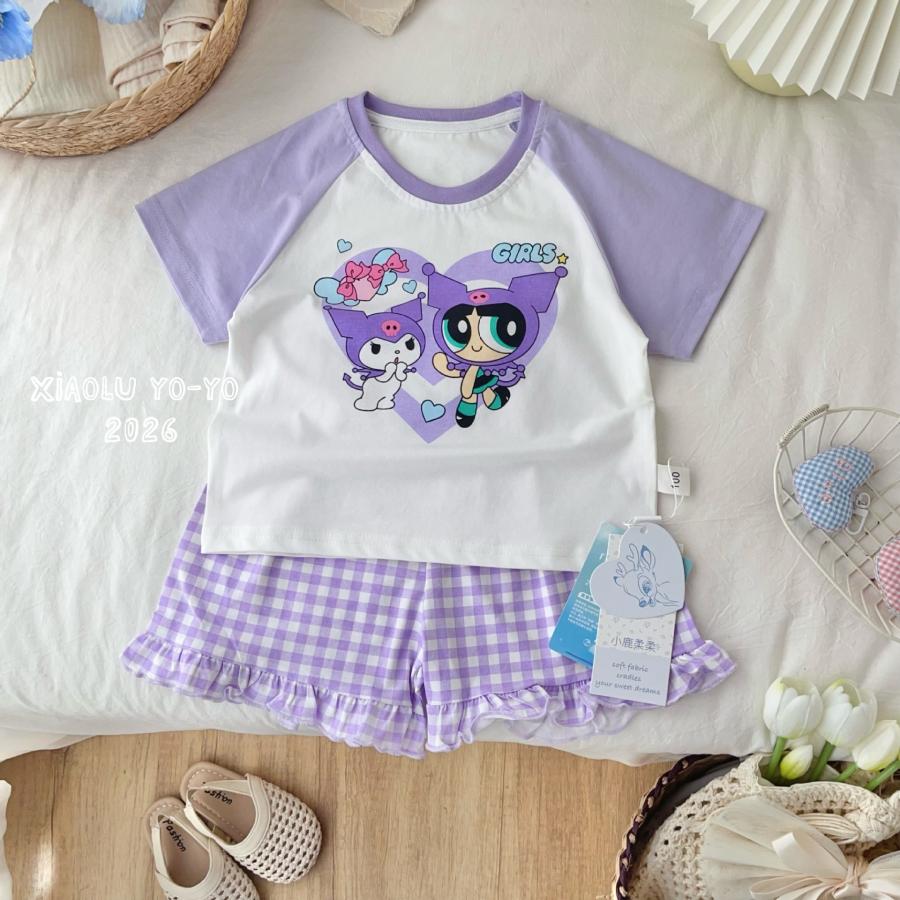 子供服 パワパフガールズ 半袖 tシャツ 短パン マイメロ クロミ風