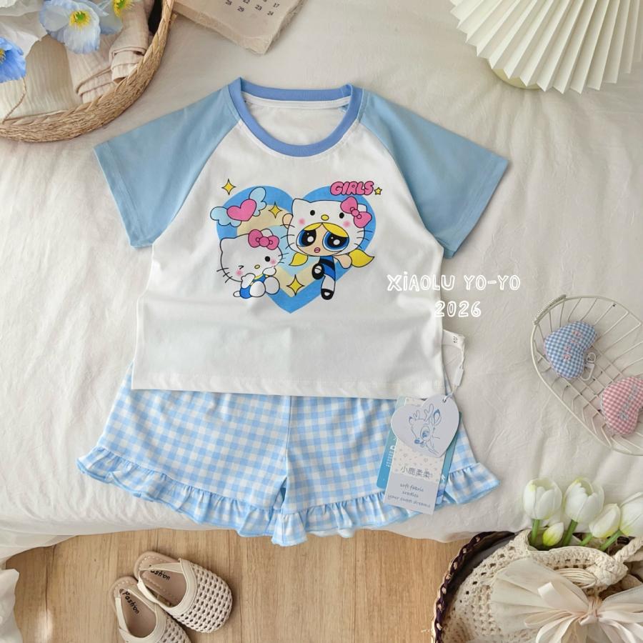 子供服 パワパフガールズ 半袖 tシャツ 短パン マイメロ クロミ風