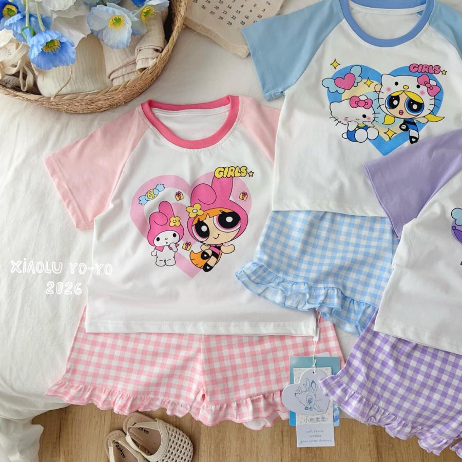 150cm女児服まとめ売り　半袖、長袖シャツ、ズボン 子供服 パワパフガールズ 半袖 tシャツ 短パン マイメロ クロミ風
