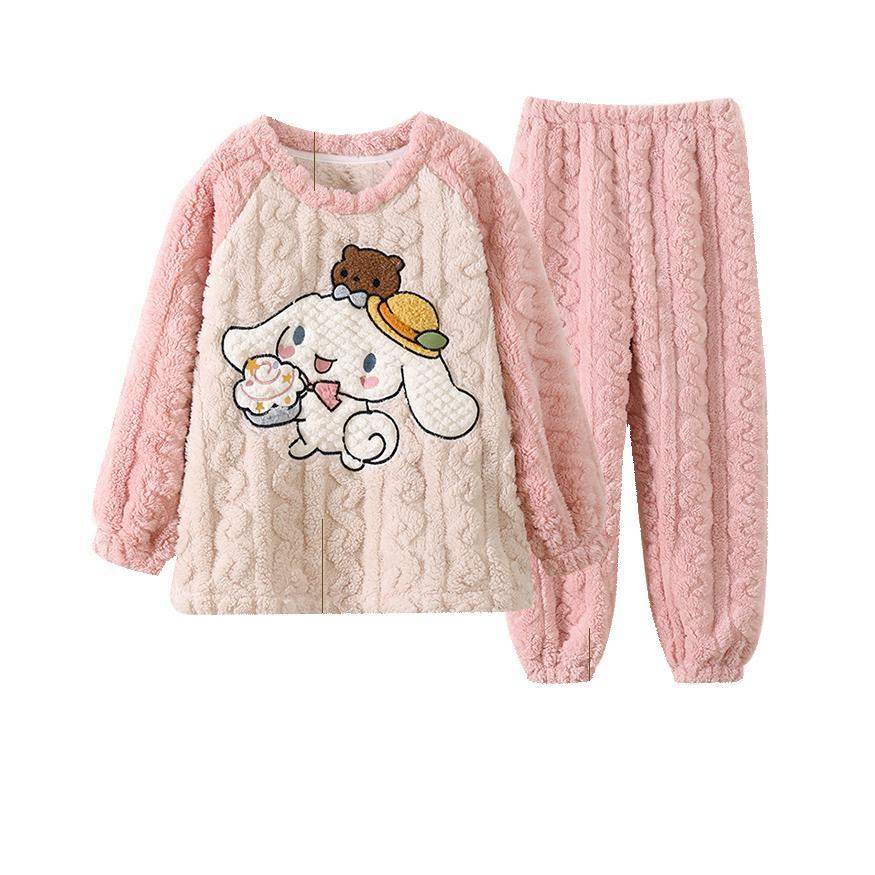 シナモン プリン キティ 子供用 パジャマ ルームウェア 秋冬 キッズ