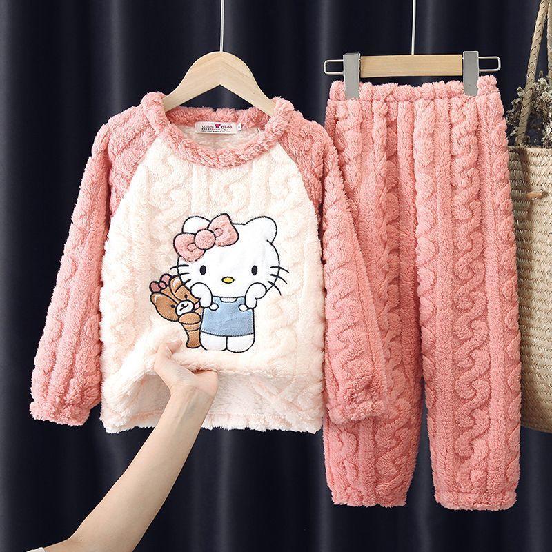シナモン プリン キティ 子供用 パジャマ ルームウェア 秋冬 キッズ