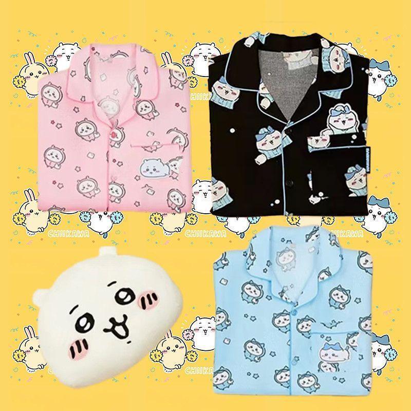 ちいかわ パジャマ 寝巻き 長袖 上下セット うさぎ モモンガ かわいい