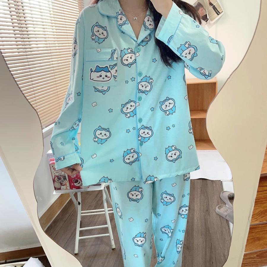 ちいかわ パジャマ 寝巻き 長袖 上下セット うさぎ モモンガ かわいい