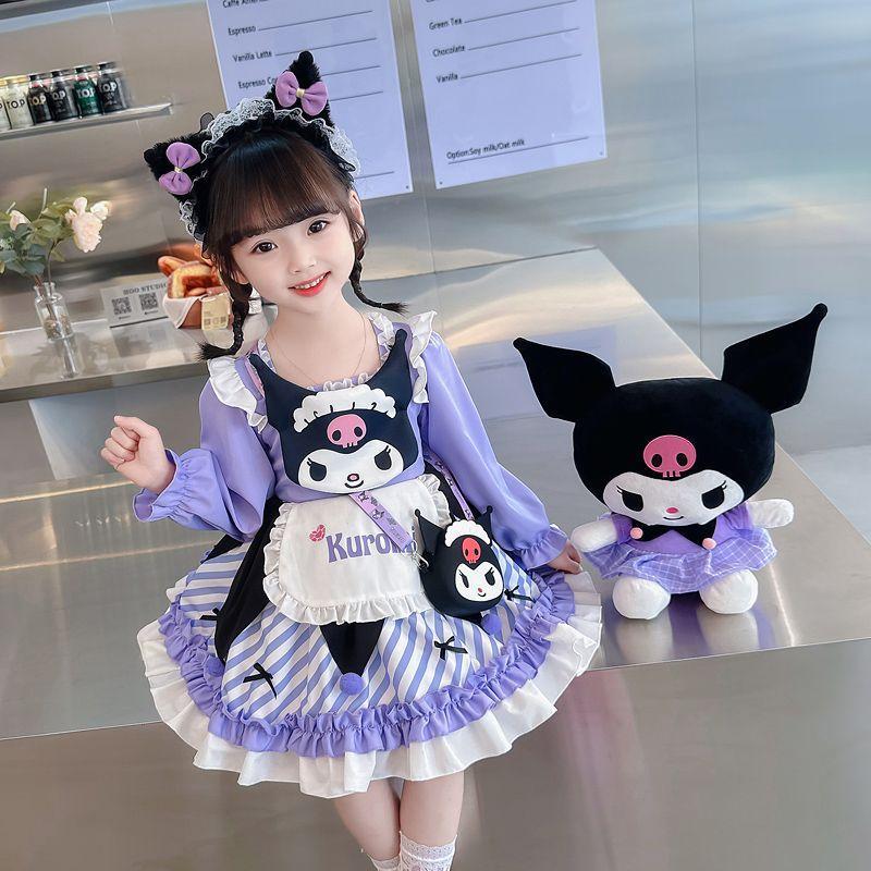 クロミ コスプレ衣装 ドレス セット 子供 子供用 紫 ロリータ 長袖
