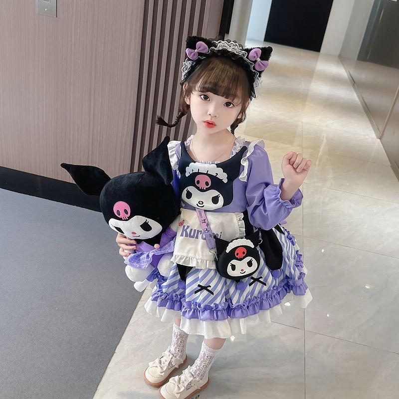 クロミ コスプレ衣装 ドレス セット 子供 子供用 紫 ロリータ 長袖