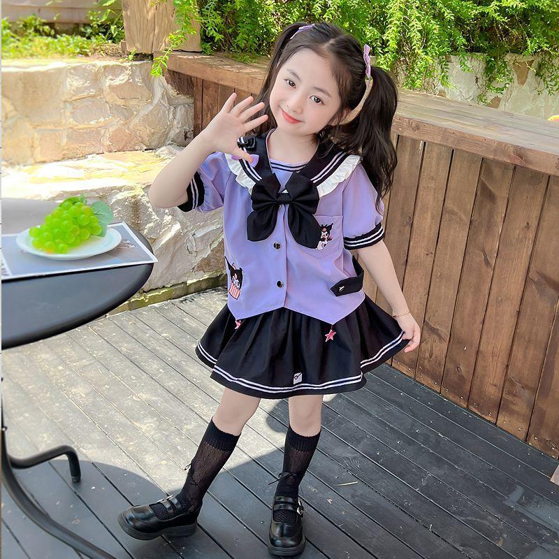 クロミちゃん ワンピース キッズ服 半袖トップス+スカート夏服 ミニ
