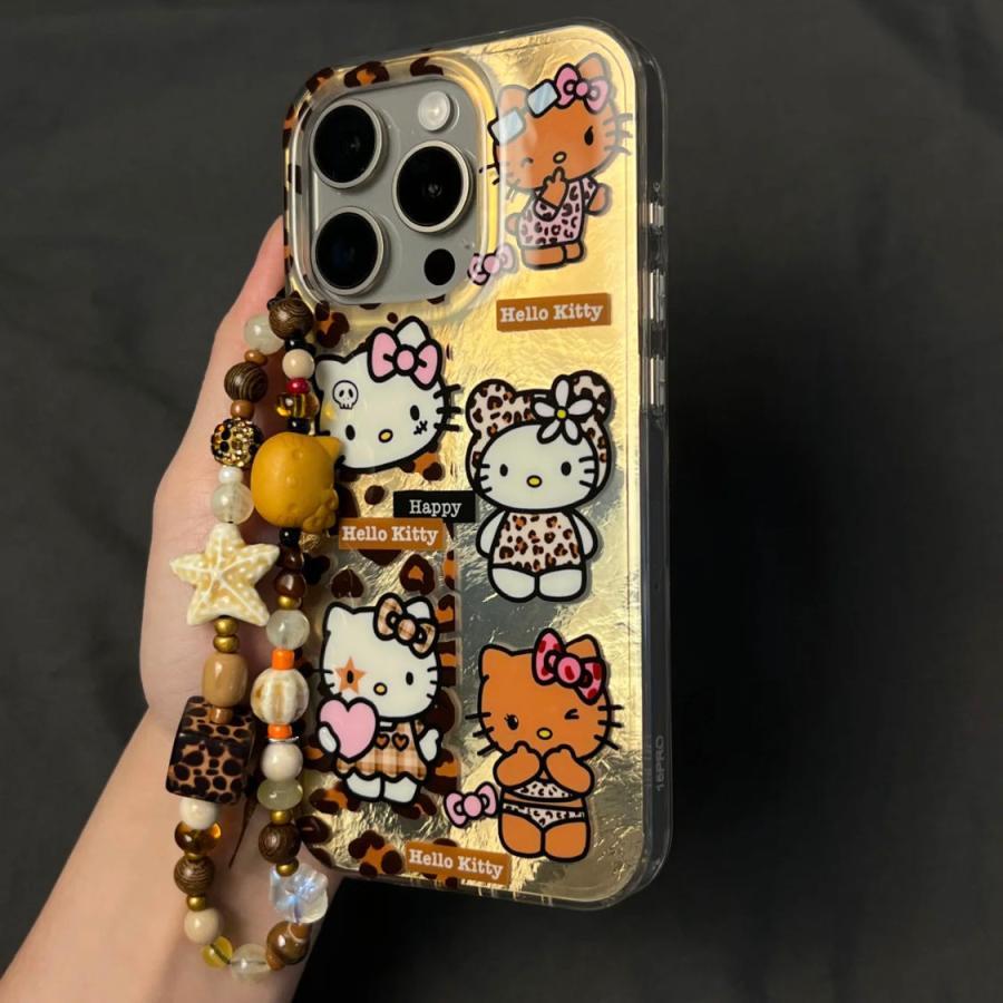 キティ スマホケース iphone17 日焼けキティ ヒョウ柄 iphone16ケース