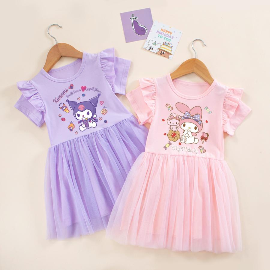 クロミちゃん ワンピース 子供 キッズ マイメロ 半袖 夏ワンピース