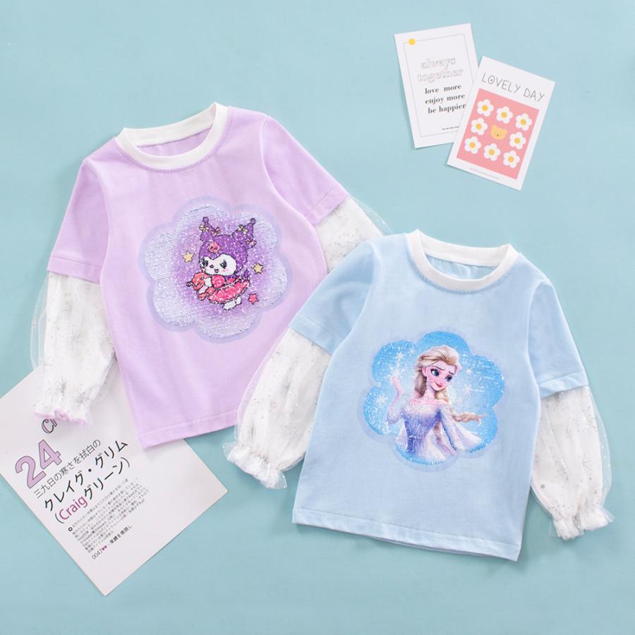 未使用 エルサ トレーナー 女の子 長袖Tシャツ ロンT 130長袖Tシャツ 