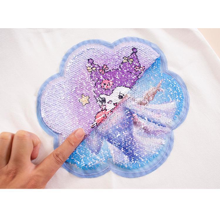 クロミちゃん エルサ 長袖 スパンコール柄替えtシャツ キッズ ふわふわ