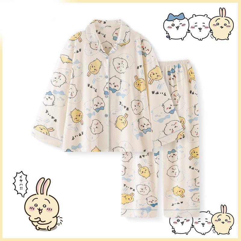 ちいかわ パジャマ ルームウェア レディース ハチワレ ウサギ プリント