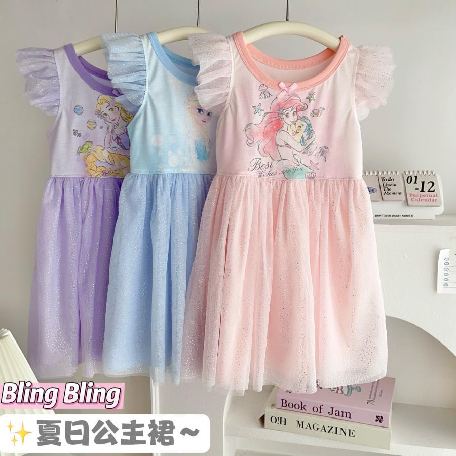 ワンピース アリエル アナと雪 キッズ お姫様 子供 女の子 ドレス 夏
