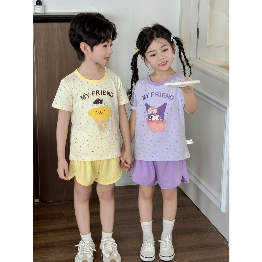 夏パジャマ上下セット 子供 クロミ風 シナモン ポムポムプリン キッズ