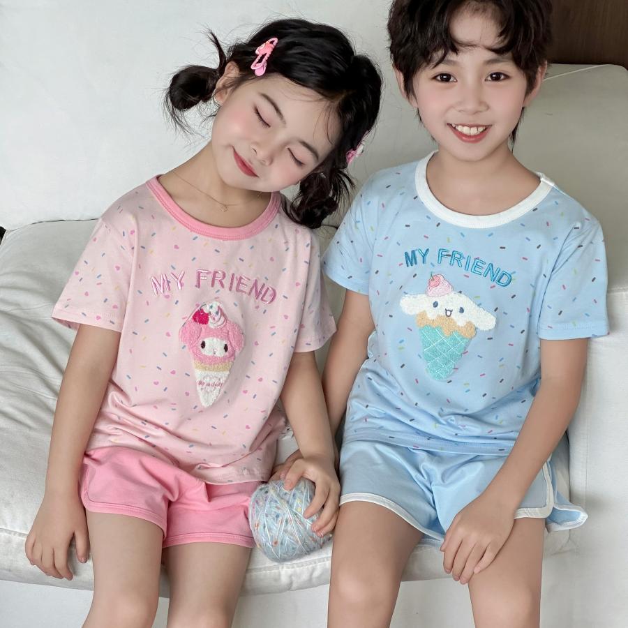 夏パジャマ上下セット 子供 クロミ風 シナモン ポムポムプリン キッズ