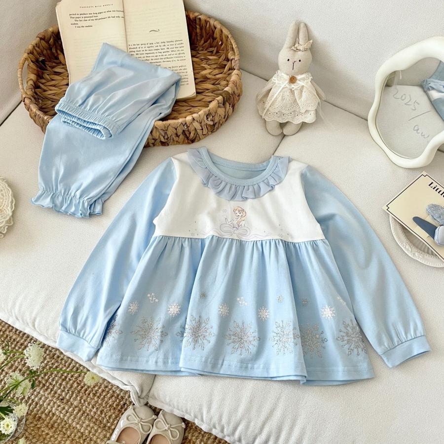 パジャマ アナと雪 長袖 キッズ プリンセス風 アリエル ルームウェア