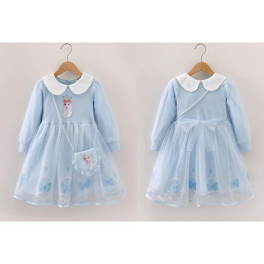 ドレス 長袖 アナ雪 服 ベビー/キッズ バッグ付き インナー綿100