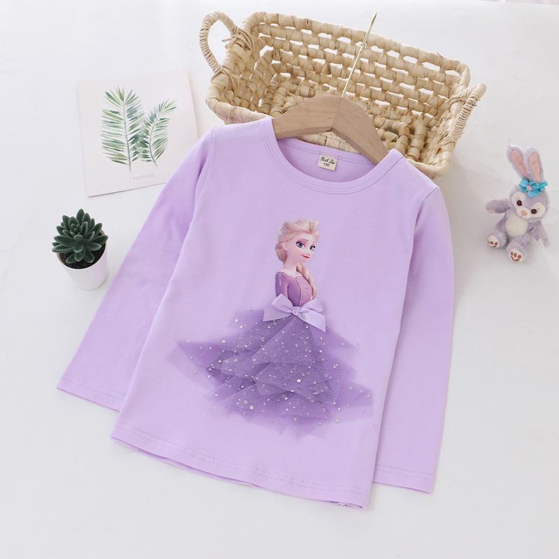 エルサTシャツ 女の子 アナと雪 長袖 ロングtシャツ ロンt コットン100 