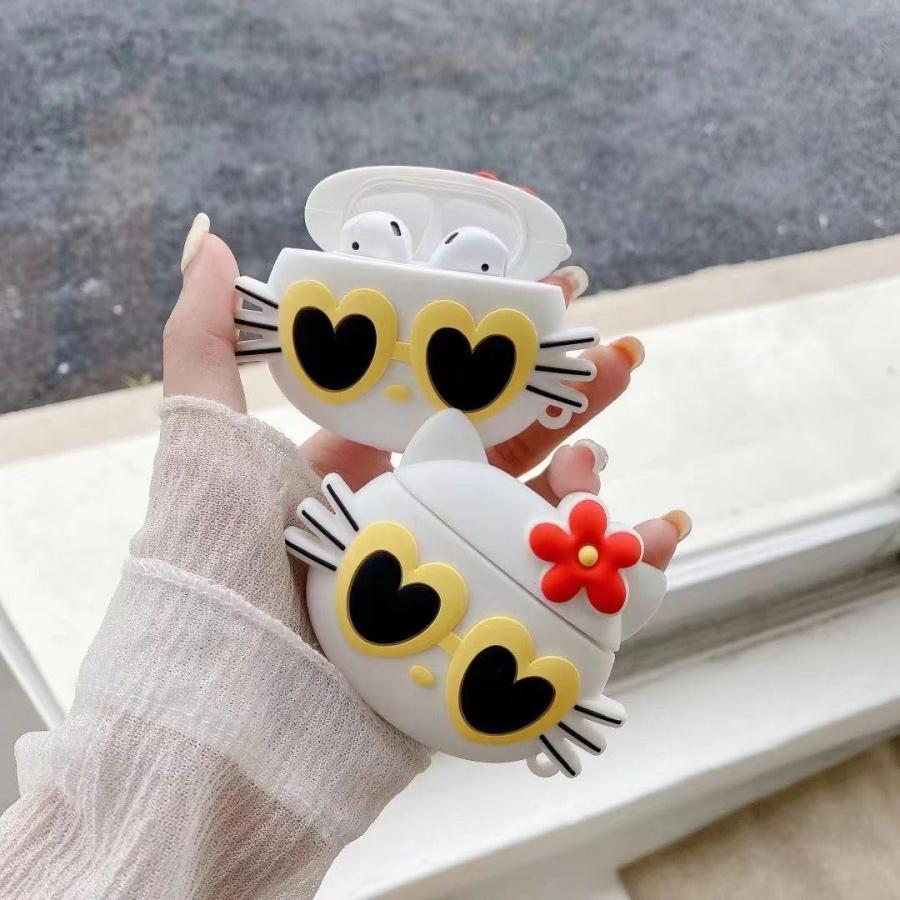 キティちゃん AirPods pro2 ケースカバー メガネ キティ かわいい 1/2