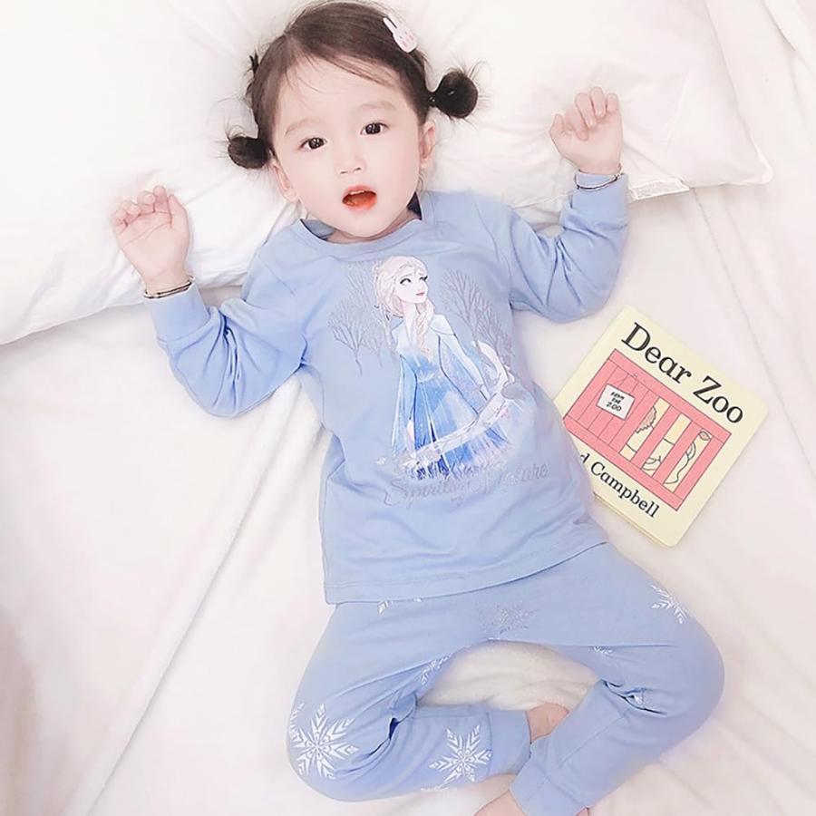 エルサ子供服 ベビー服 キッズルームウェア上下セット 女の子 エルサ服