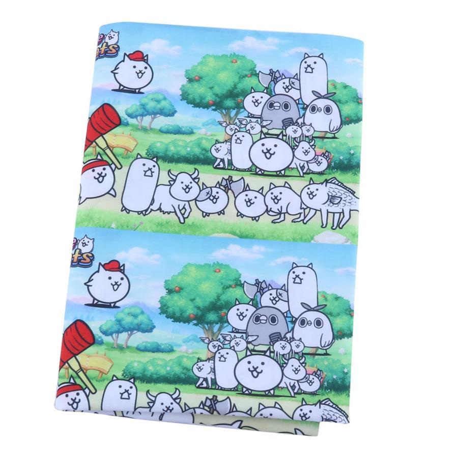 にゃんこ大戦争 生地 布 DIY 裁縫 手芸素材 10種柄 50*140cm 猫