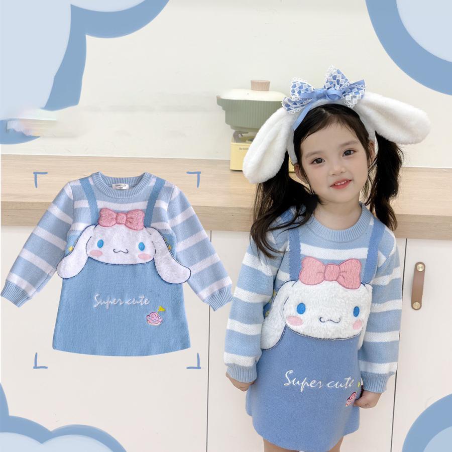 シナモロール キッズ服 女の子 クロミ マイメロ ワンピースドレス 長袖