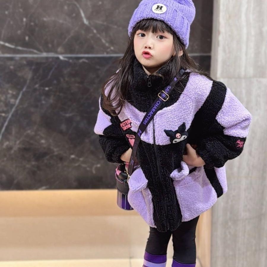 クロミちゃん コート 子供 冬 女の子 男の子 ジャケット 裏起毛 フード