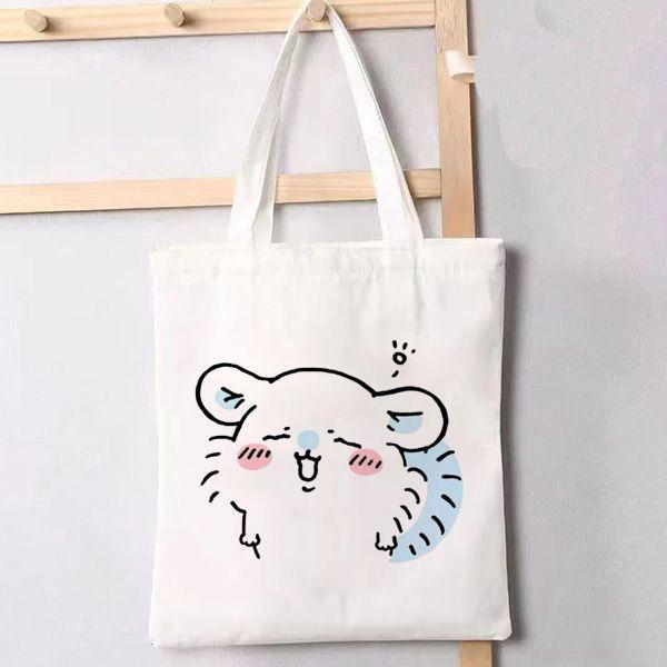 ハチワレ うさぎ トートバッグ キャンバスバック ショルダー