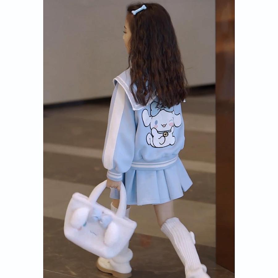 シナモロール フリルワンピース スカート レディース 子供 女の子 上下