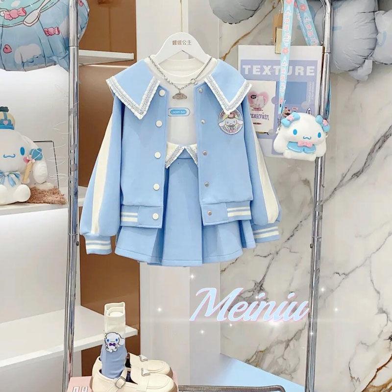 シナモロール フリルワンピース スカート レディース 子供 女の子 上下