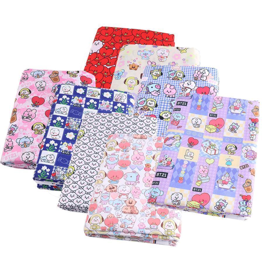 生地 布 bt21風 パッチワーク布 カットクロス ハギレ キャラクター
