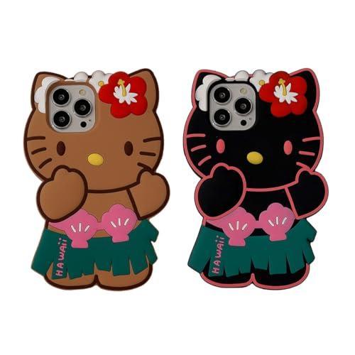 希少‼️日焼けキティ ハワイアン携帯ケースカバー アロハレア麻 ハイビスカスレトロ キティちゃん iphone17スマホケース キティ ハワイ風 日焼けキティ
