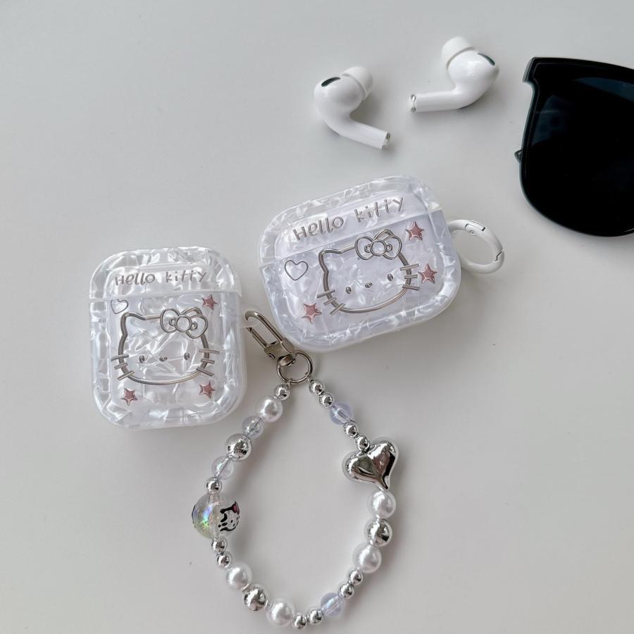 ストラップ付き キティちゃん airpods4ケース airpods proケース