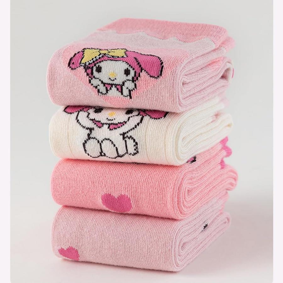 クロミ マイメロ キティ 靴下 ソックス 子供 キッズ 4足セット 秋冬