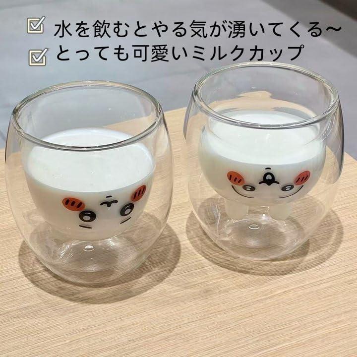 ちいかわ カップ 2層構造 ガラスコップ ハチワレ グラスカップ