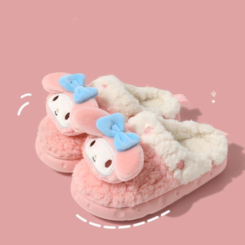 クロミちゃん 冬用 子供スリッパ 大人サイズ お揃い もこもこ シナモン