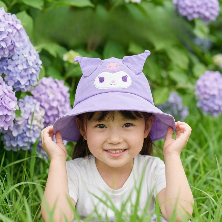 (販売一時停止中) 龍宮城 りゅぐるみ 帽子 (紫×黒) キッズ キャップ 帽子 クロミちゃん風 女の子 バケットハット 春夏 日