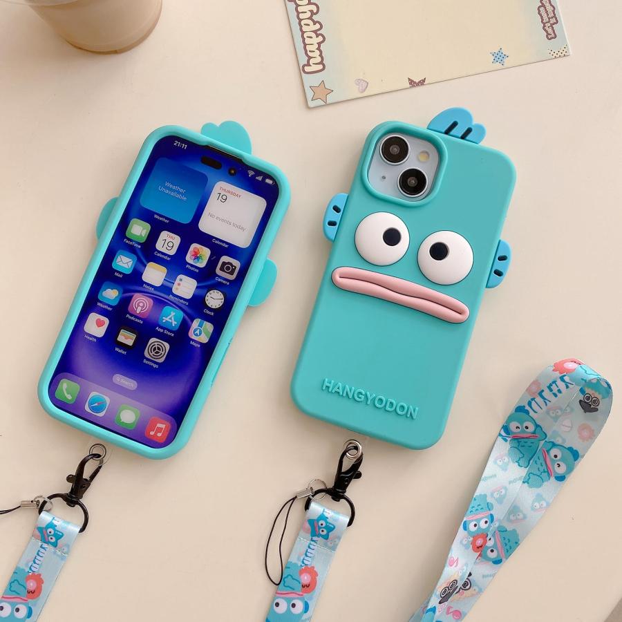 iphone17 用 ケース ハンギョドン 可愛い 3D立体 耐衝撃 iphone16 15