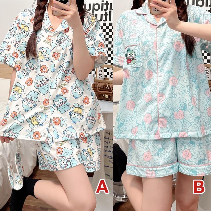 ハンギョドン パジャマ 上下セット 半袖 夏 春 前開き シャツ 短パン